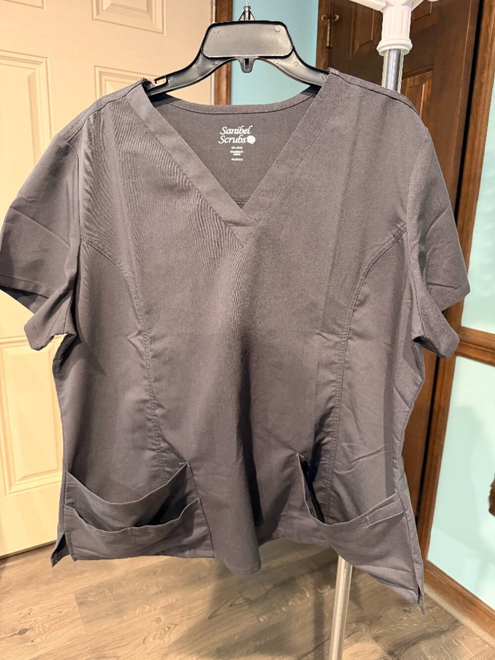 Sanibel Scrubs Gray Scrub Top